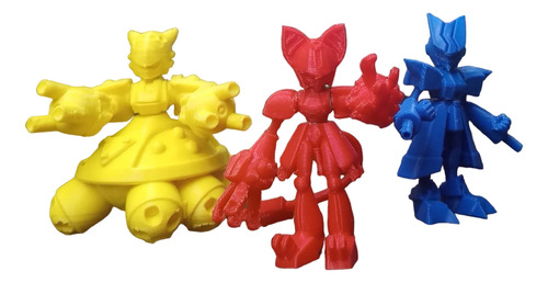 Combo 2 Medabots Figuras Peppercat Cyandog Totalizer Iman