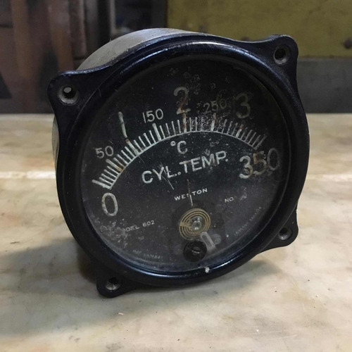 Instrumento De Avião Antigo Cyl Temp Relógio Aviação 419