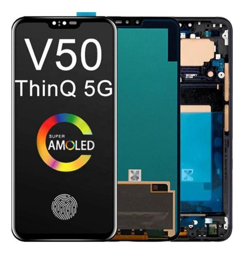 `` Pantalla Táctil Amoled Con Marco Para LG V50 Thinq 5g