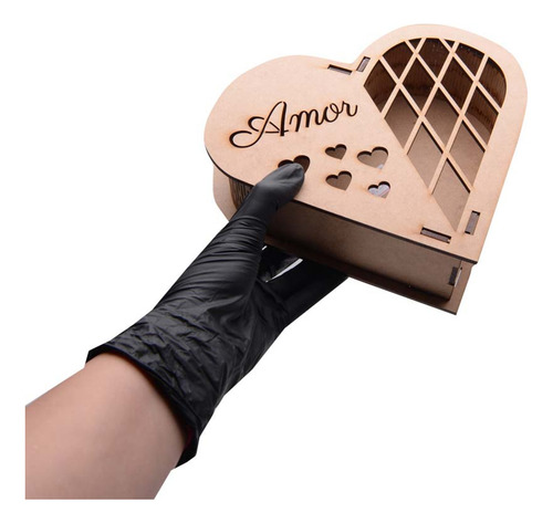 Imagem 6 de 6 de Caixa Coração Mdf Amor P 19,5x15x5cm Hot Pink