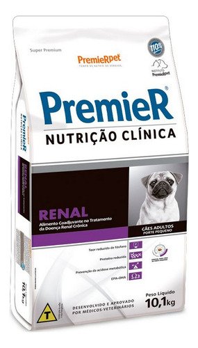 Ração Nutrição Clínica Renal Cães Adulto Peq. 10,1kg Premier