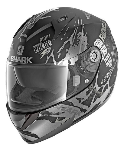 Capacete para moto  integral Shark  Ridill  black, anthracite e silver drift-r tamanho P 