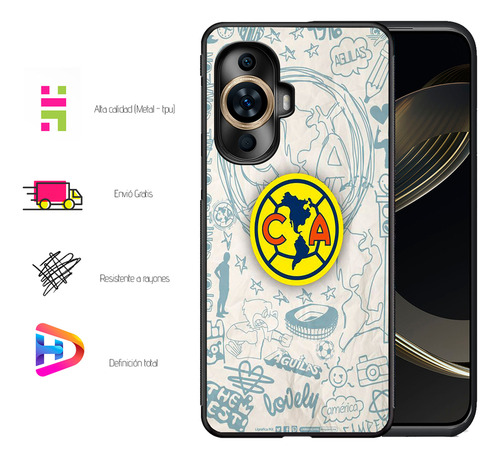Funda + Extra Para Huawei (todos) Aguiilas Del Ameriica Nova 13
