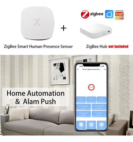 Sensor De Presença Humana Tuya Zigbee Mmwave Com Microfone