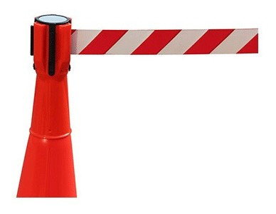 Poste Cono Organizador Cinta Retractil 3 Mts 89cm Reflectivo