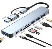 Comprar Haimo Adaptador Usb C Hub Tipo C, 8 En 1, Multipuerto, Usb 3.0, Sd,hubs Múltiple En Uno Para Androidlinuxwindowsmacos
