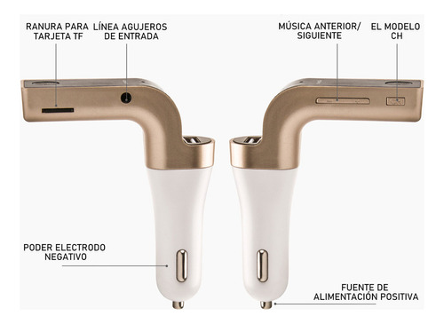 Transmisor Fm Bluetooth Cargador Usb 3.5mm Auto Manos Libres
