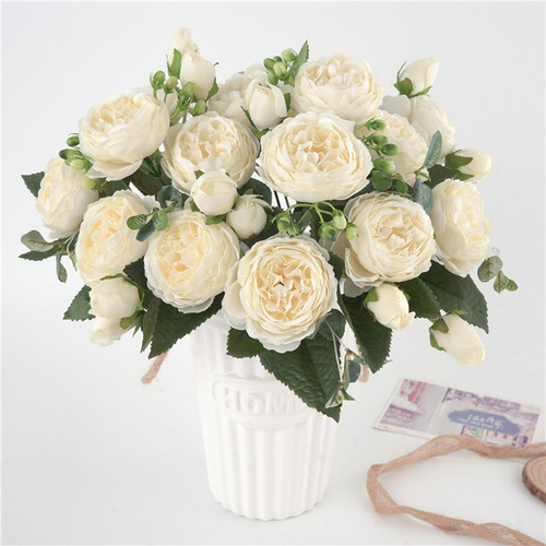 Imagen 2 de 6 de Peonía De Seda Artificial Ramos De Novia Para Bodas