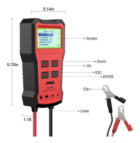 Cargador De Baterías De Coche Ancel Bst100 De 12 V, Herramie