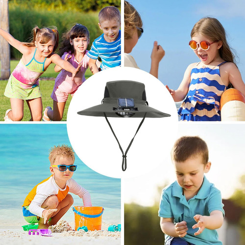 Sombrero Con Ventilador Solar,gorra Para Niños Protección Uv