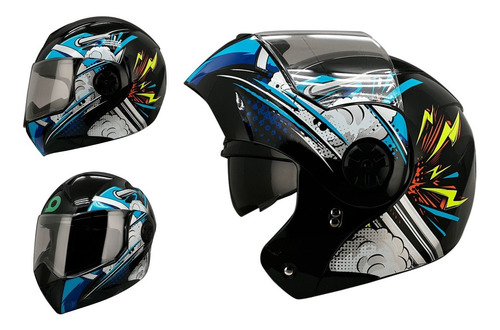 Casco Moto Abatible Ghira Gh1000 Nitro Gafas Certificado Dot