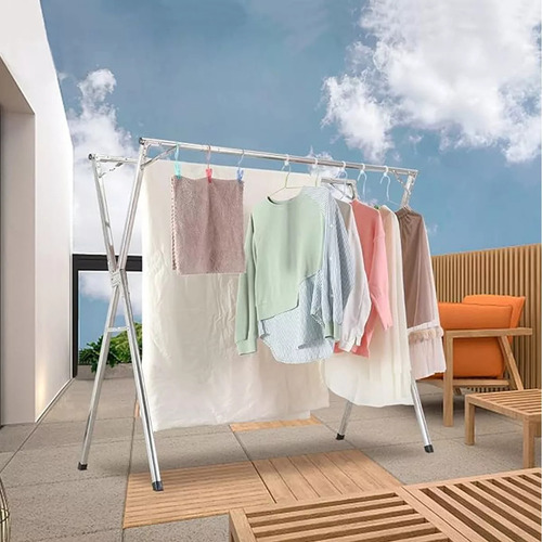 Ttendedero Plegable De Ropa Portátil Retráctil Acero Inoxida Inoxidable Resistente