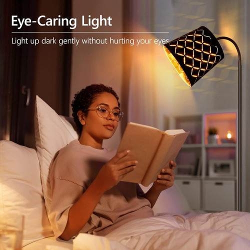 Lámpara De Pie Led Con Pantalla De Lino