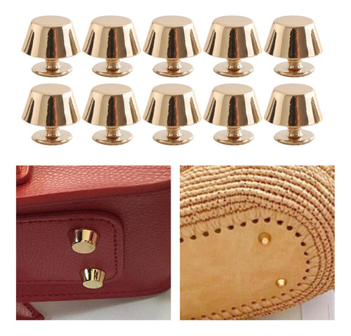 10 / 12x Remaches Espárragos Tornillo Espigas Oro 10 Piezas