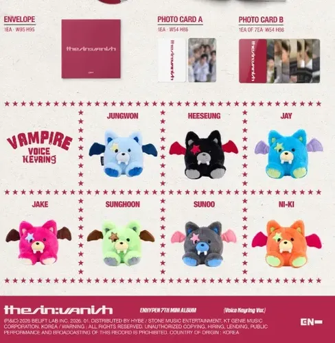 Enhypen- 7º Álbum [the Sin:vanish](voice Keyring)(sunghoon