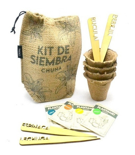 Imagen 6 de 6 de Set Kit Jardineria Siembra Huerta Full Macetas Delantal Guan