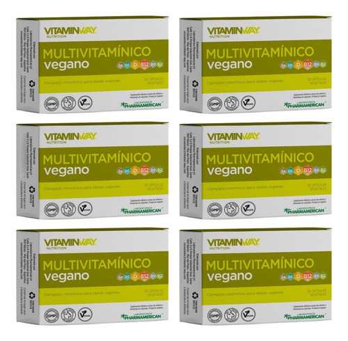 Multivitaminico Vegano X6 C, D, E, B12 B1 B2 B3 B5 B6 B9