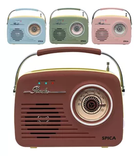 Radio Vintage Parlante Bluetooth Portatil Spica Sp120 Am/fm