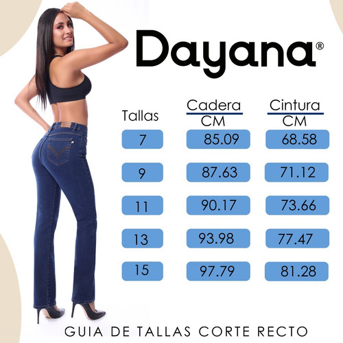 Imagen 6 de 6 de Jeans Para Dama Dayana Mezclilla Ajustable Corte Recto