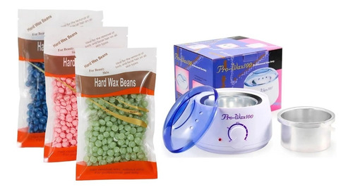 Kit Cera Española 300gr Hard+fundidor Spa Belleza Depilación