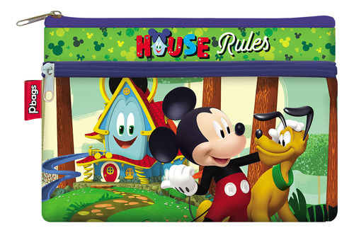 Cartuchera 2 Bolsillos Mickey House Rules Mickey Mouse
