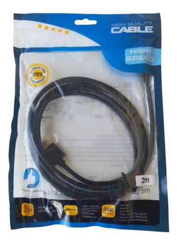 Imagem 5 de 8 de Cabo Hdmi 2 Metros Alta Qualidade V8 Conecta Celular Tv