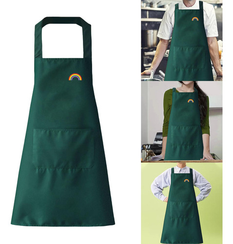 Delantal De Cocina Con Bolsillos Ajustables Para Barbacoa De