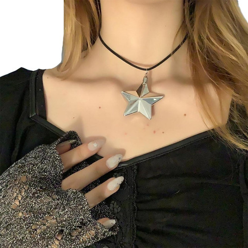 Collar Con Colgante De Estrella En Forma De Corazón Grande (