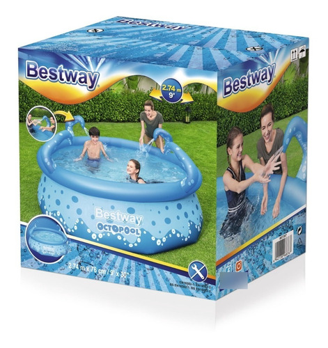 Alberca Semi Inflable Bestway Tentáculos 274x76 Cm Mod 57396