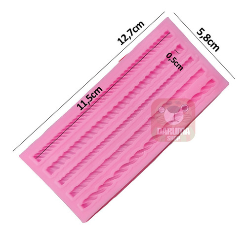 Imagen 2 de 5 de Molde Silicona Cordones Cuerdas Soga Fondant Porcelana Fria