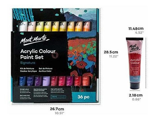 Kit Pintura Acrilica T 36 Colores Acabado Semimate