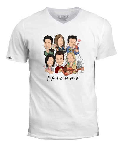 Camiseta Cuello V Friends Personajes Animados Serie Ivk