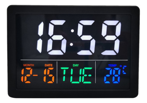 Mesa Led Reloj De Alarma Digital Tiempo Temperatura Día