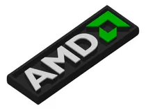 Comprar Amd Logo 3d Placa Decoração Computadores Gamer Geek Streamer