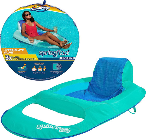 Swimways Spring Float Recliner Pool Lounger Chair Hyper-f Oo