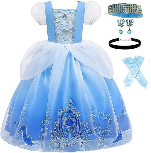 Disfraz Cinderella Cenicienta Completo Accesorios Importado