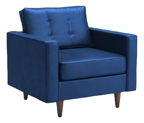 Sillon Puget Azul Këssa Muebles Diseño De La Tela Liso