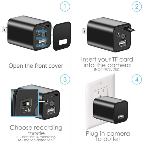 1080p Wifi Hidden Camera Mini Wall Outlet Usb Charger App