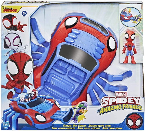 Imagen 2 de 7 de Spiderman Vehiculo Araña Spidey Ultimate Con Figura F1640 Ed