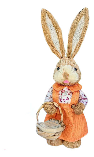 A Estatua De Conejo Hecha A Mano Con Paja De Pascua De 2
