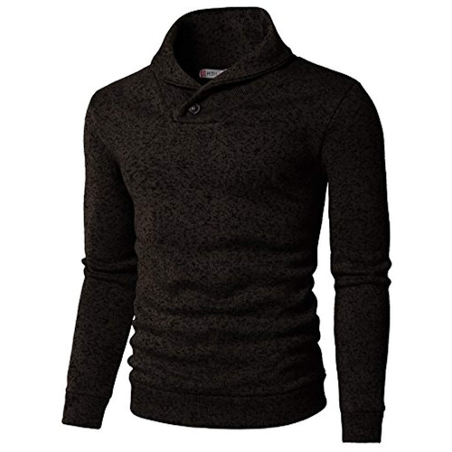 H2h Mens Knited Slim Fit Suéter Chal Con