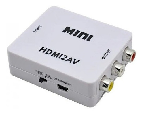 Imagem 1 de 7 de Mini Conversor Hd Vídeo Hdmi X Av Rca - Hdmi2av