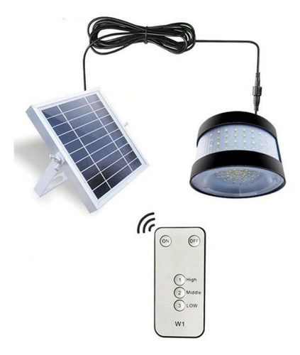Lampara Solar Led De Seguridad Para Jardín Exteriores Ip65 Negro