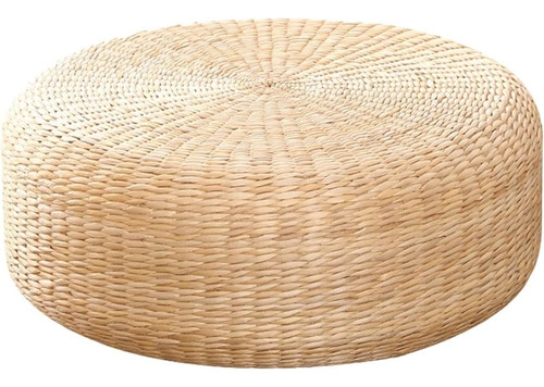 Puff De Rattan Yute Zafu Fibras Naturales D60x20 Lcm