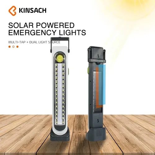 Lampara De Emergencia Solar Led Duo Color Recargable 45 Led