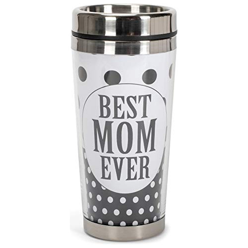 Best Mom Ever Black White Polka Dot 16 Ounce Stainless ...