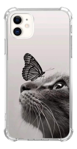 Funda Nsydnbly Para iPhone 11- Mariposa Gato