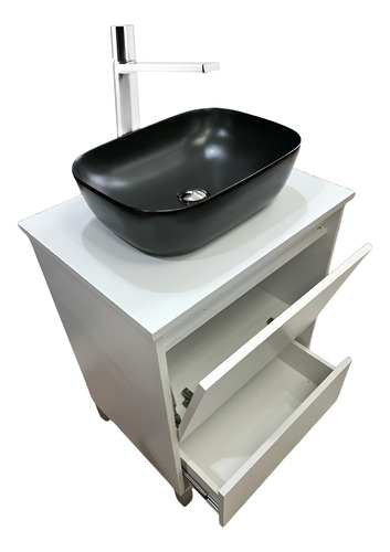 Mueble Baño Tango Pie Mesada Vanitory Tapa 60 Blanco