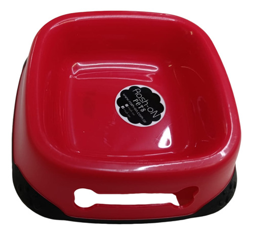 Comedero Para Perros Hueso Mediano Rojo