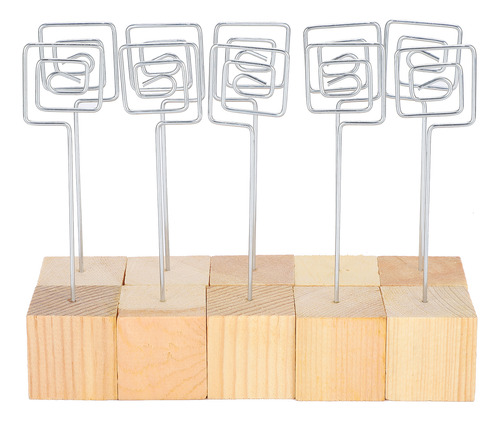 Soporte De Metal Para Fotos, 10 Unidades, Base De Madera Mac